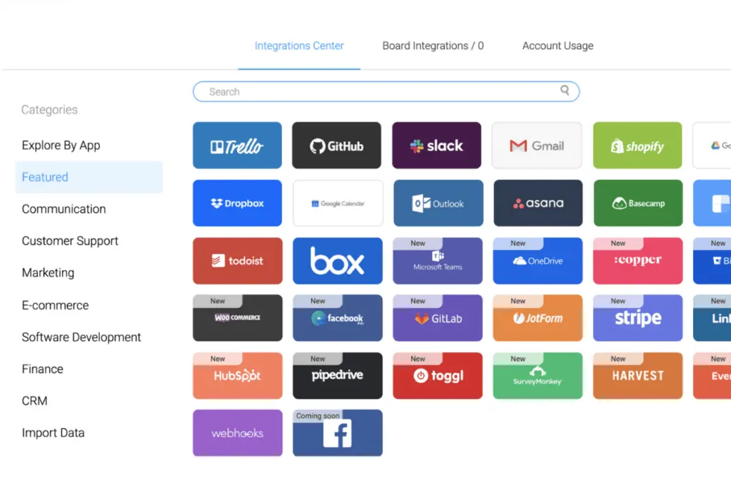 monday allows for integration with other business solutions for streamlined work.