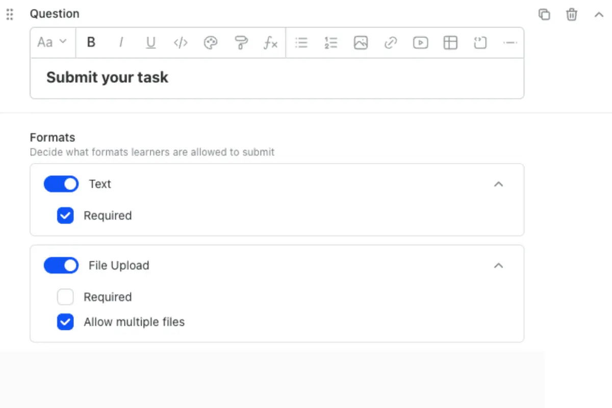 Teachfloor submission options