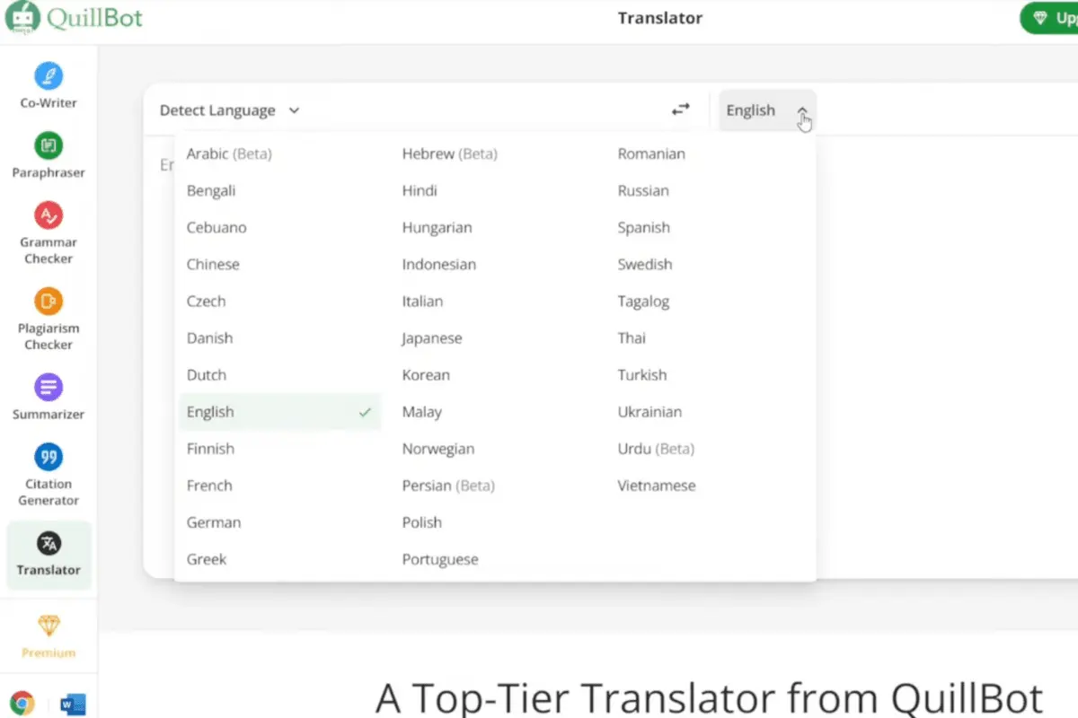 quillbot language