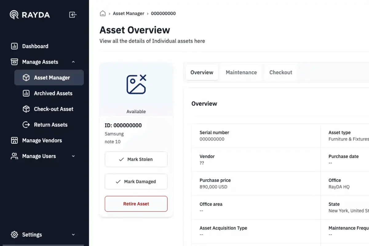 rayda asset overview