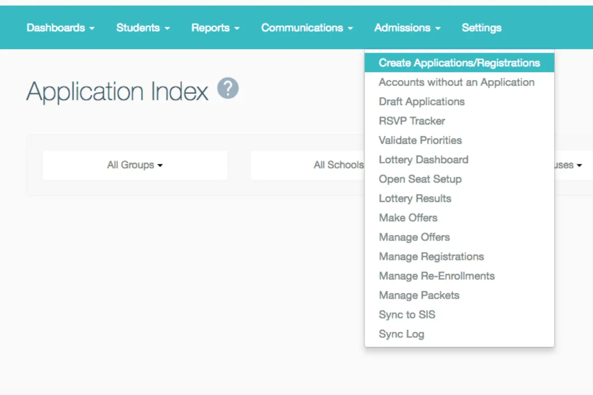SchoolMint application index