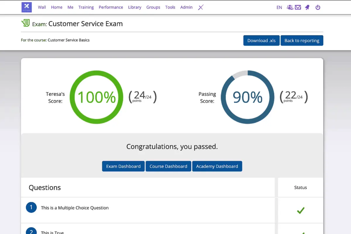 Schoox dashboard