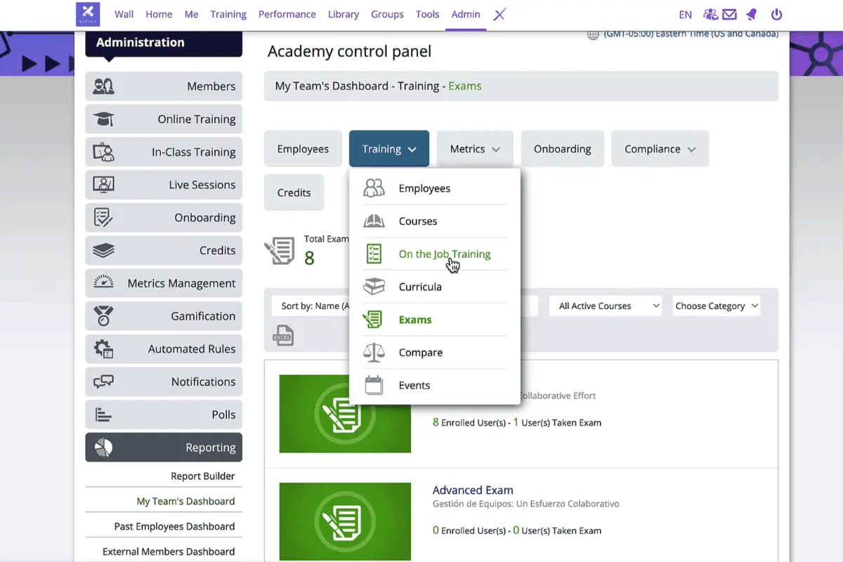 Schoox training options