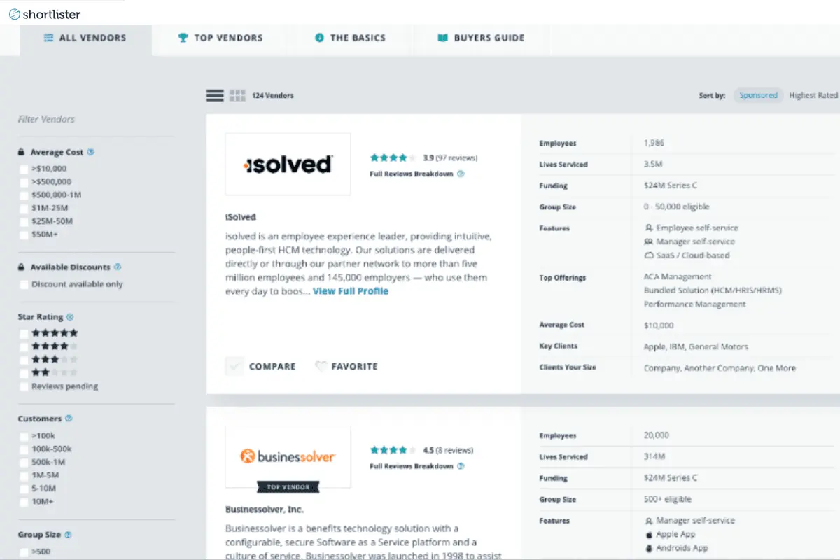 shortlister dashboard