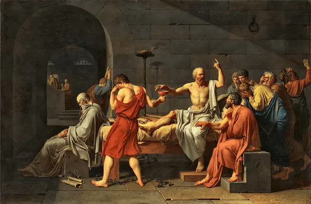 The Death of Socrates painting by Jacques-Louis David