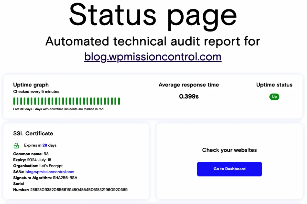 wpmissioncontrol status page