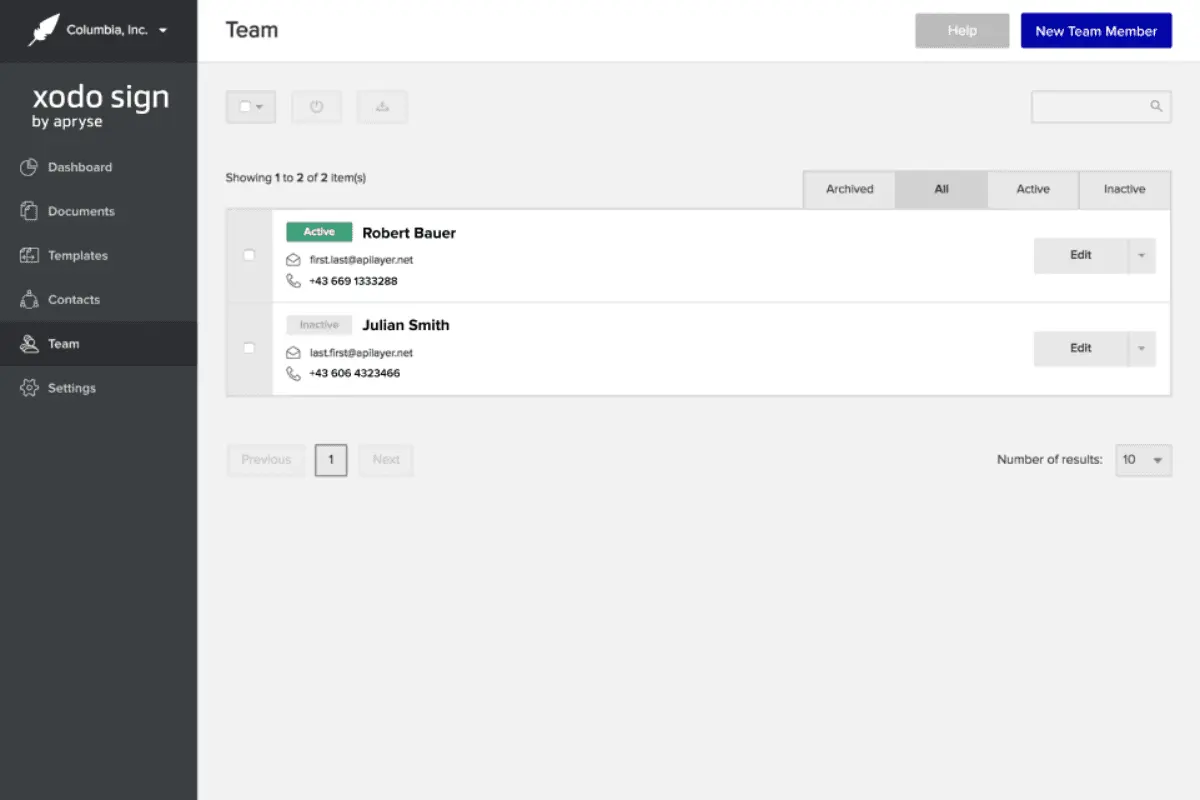 xodo sign multiuser