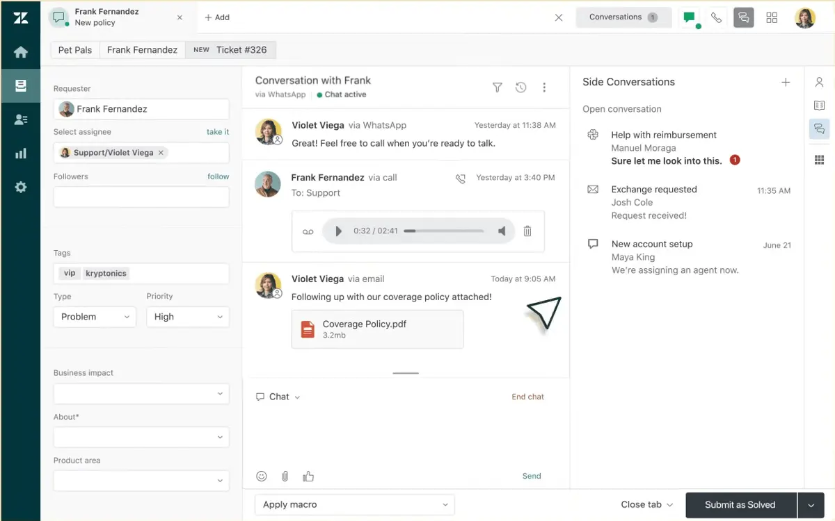 Zendesk intuitive agent dashboard