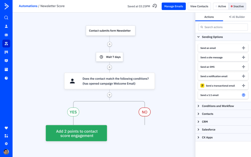 ActiveCampaign for Sales lead scoring feature.