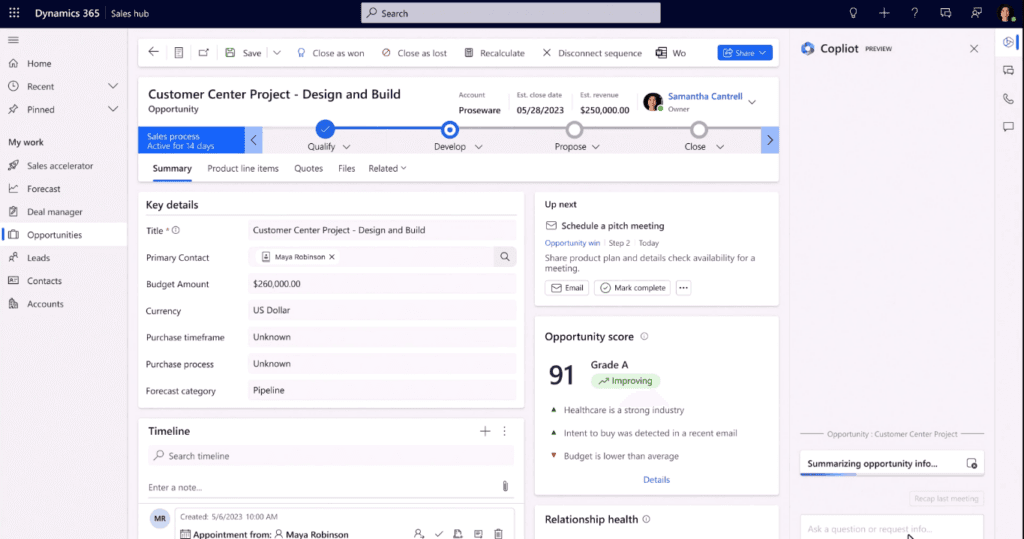 You can customize your sales pipeline with Dynamics 365.