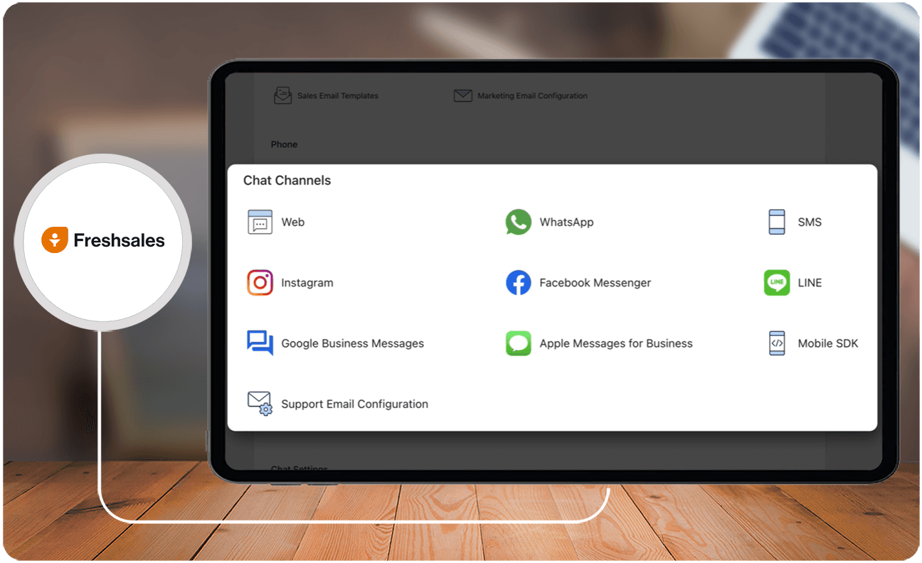 Freshsales enables users to engage in smarter and more effective conversations across various chat platforms.