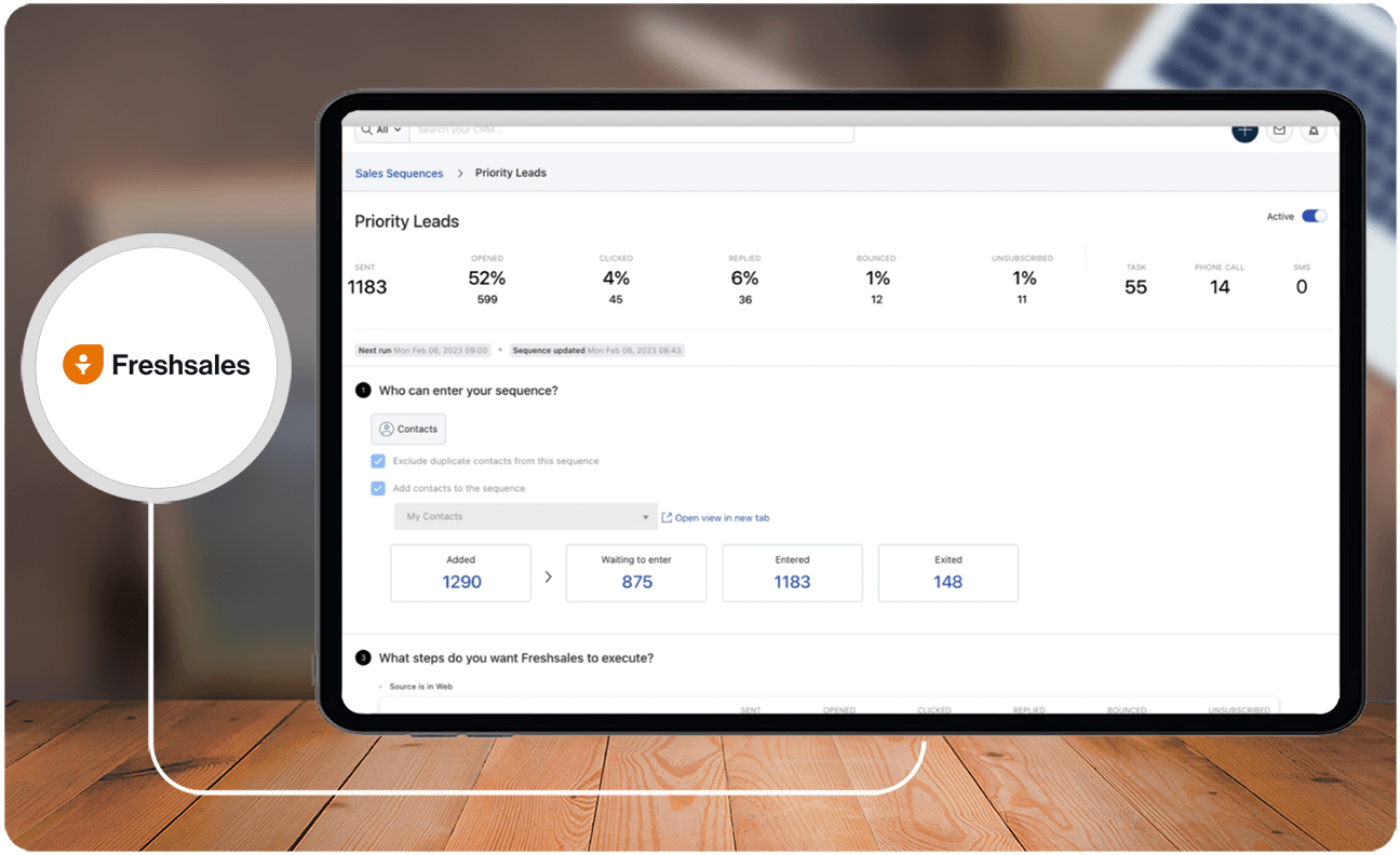Freshsales' lead scoring system identifies the most sales-ready prospects compared to others by assessing their level of preparedness for sales engagement.