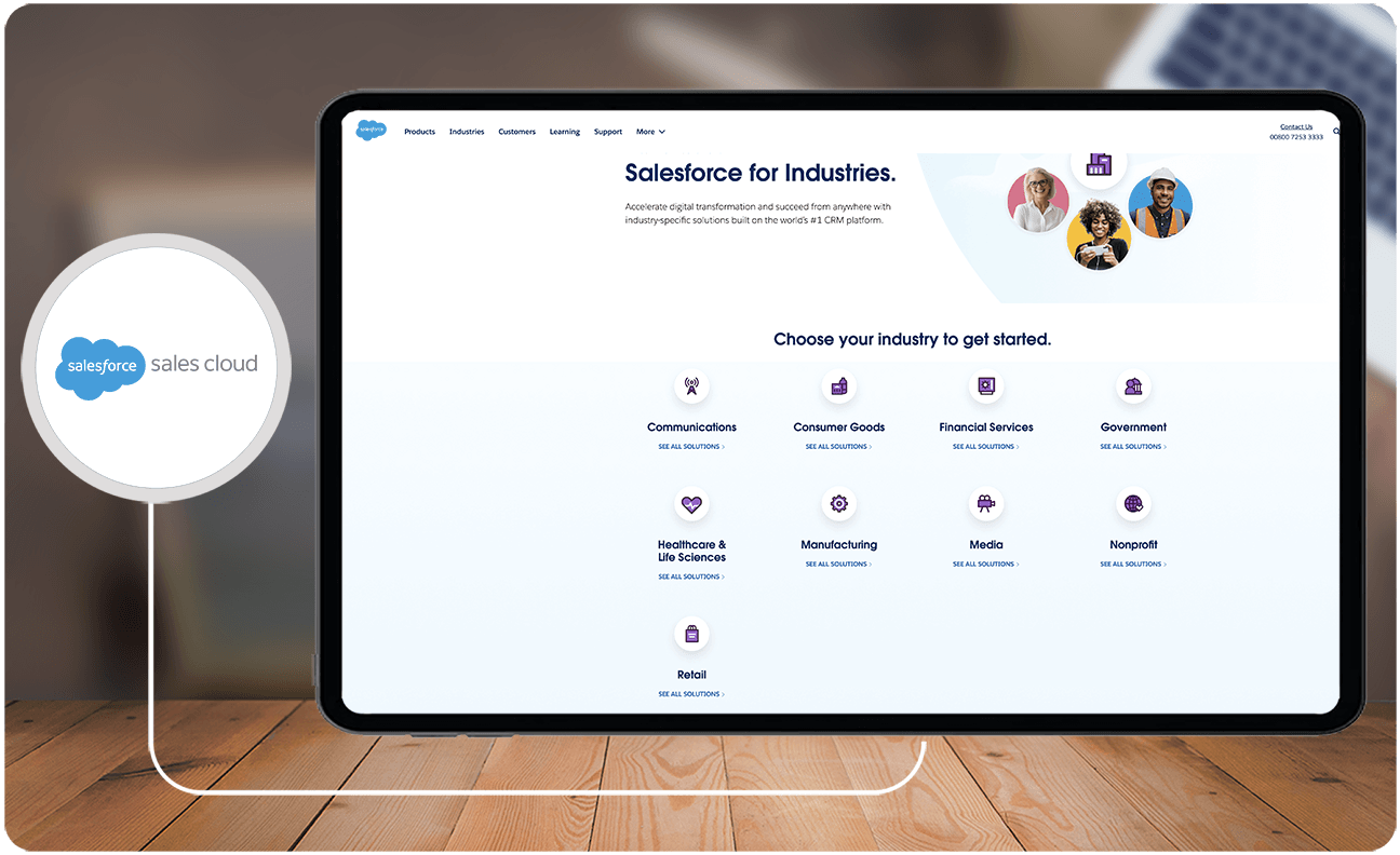 Salesforce Sales Cloud offers industry-specific solutions tailored to the unique needs of various sectors.