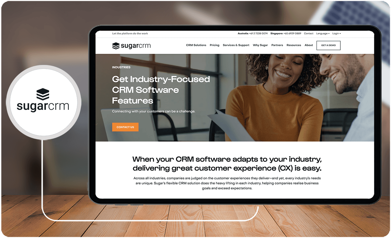 Sugar Sell offers industry-focused CRM software features that cater to a wide range of businesses.