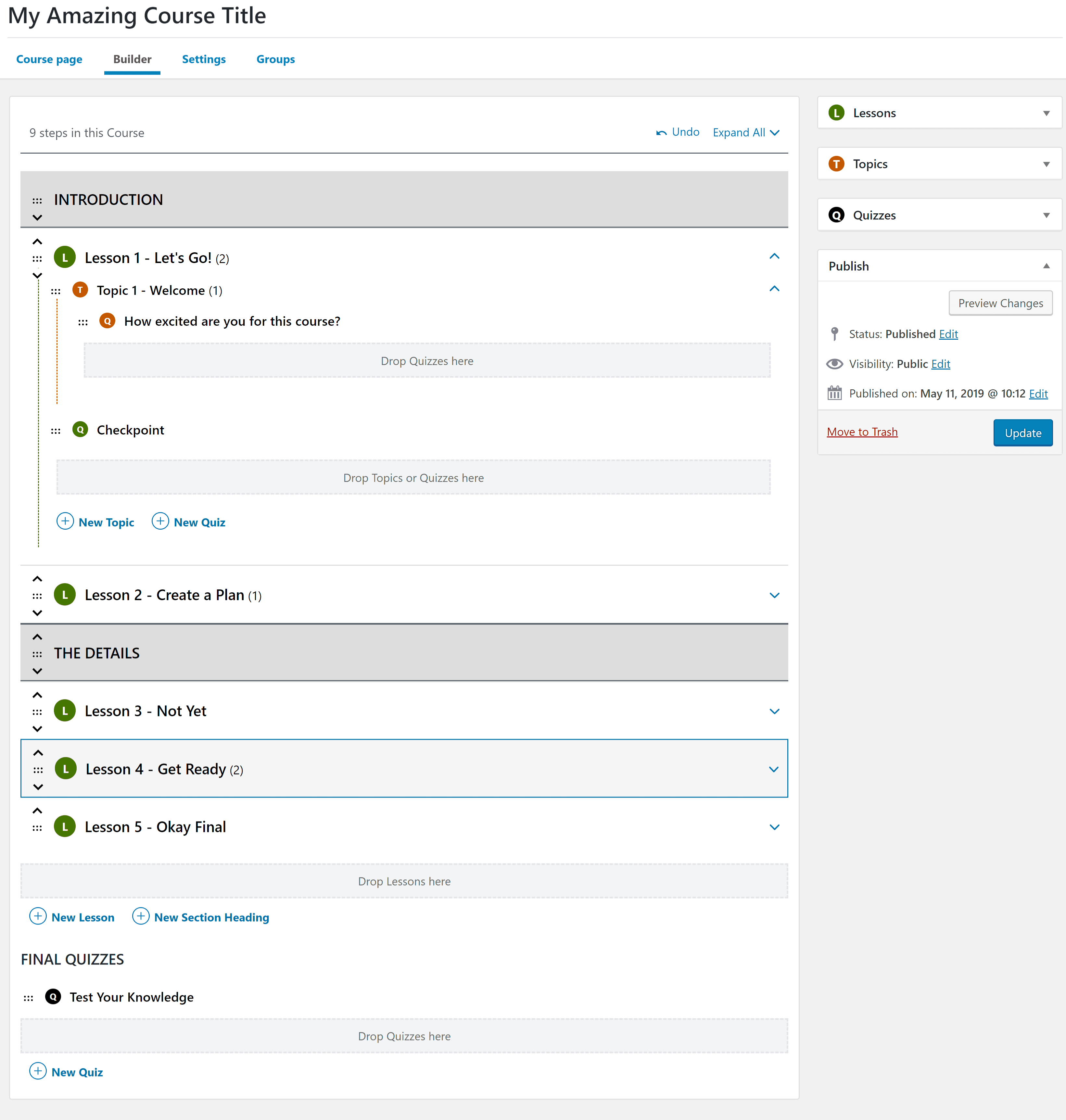 LearnDash Course Builder