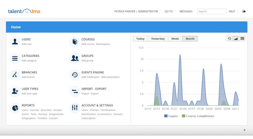 TalentLMS admin dashboard